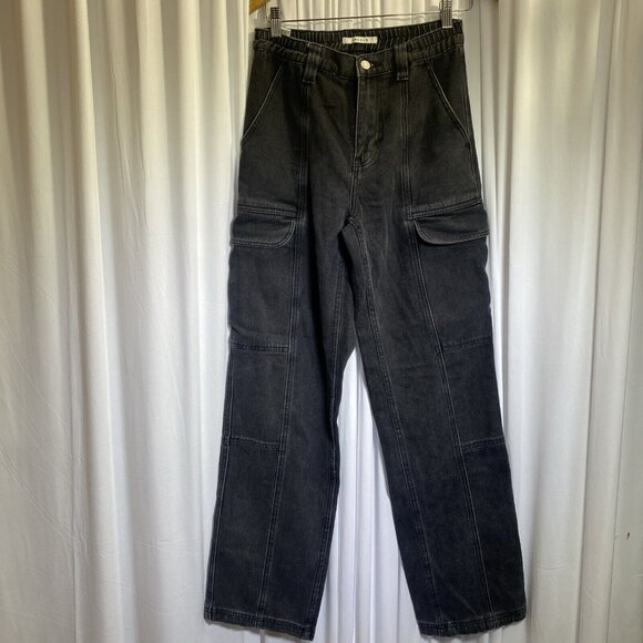 PacSun Comfort Stretch Washed Black Cargo Dad Pants,‎ Size S - Picture 3 of 12